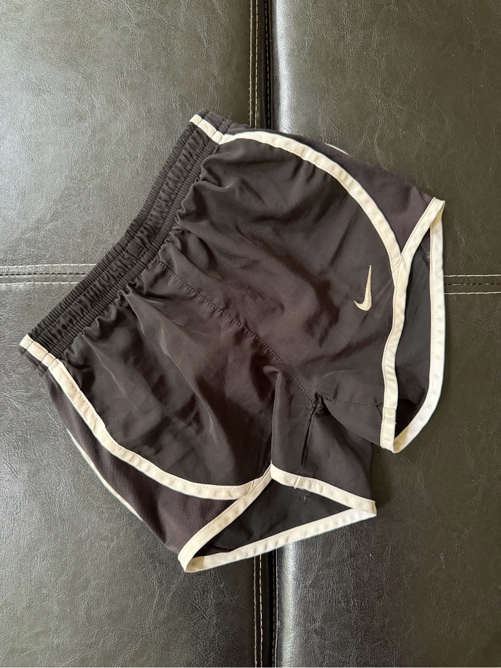 Nike - Girl’s Nike Dri-Fit Black Athletic Shorts with White Piping